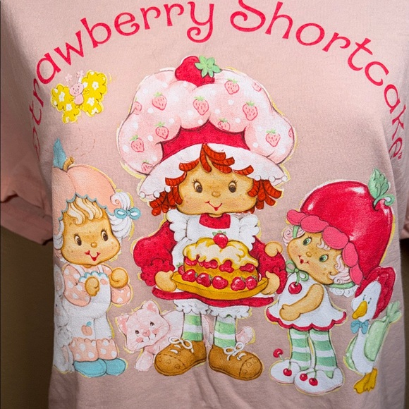 Strawberry Shortcake Graphic Tee Shirt NWT Size Large Pink Retro Kawaii - Picture 5 of 8
